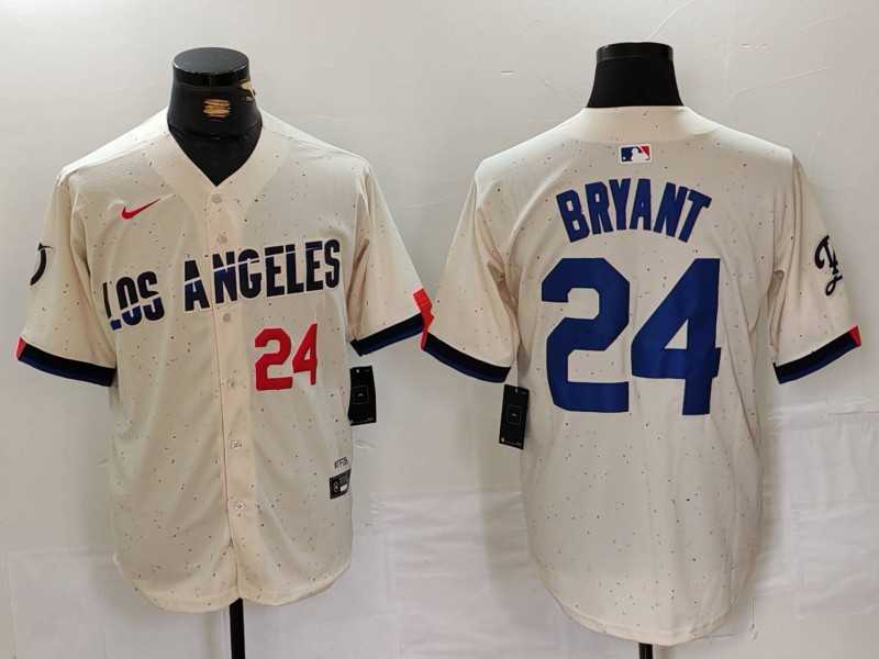 Men%27s Los Angeles Dodgers #24 Kobe Bryant Number Cream 2024 City Connect Limited Stitched Jersey->los angeles dodgers->MLB Jersey